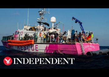 Calls to rescue ‘Louise Michel’ stranded with 220 migrants onboard.