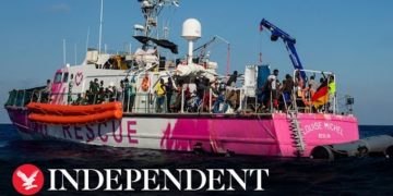 Calls to rescue ‘Louise Michel’ stranded with 220 migrants onboard.
