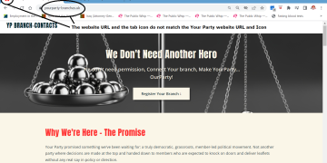 Dodgy Your Party website warning.